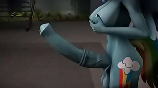 MLP Futanari: Rainbow Dash shows it off