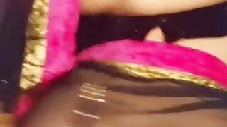 Desi Girl with transparent sharee