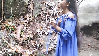 Go River And Fuck Outdoors Jungle With My Step Sister, CUM ON FACE
