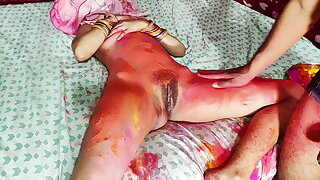 Jija Ne Saali Ki Chut Me Rang Daalkar Liya Holi Ka Asli Maza!