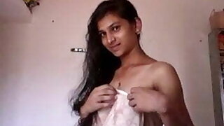 Cute girl making nude video